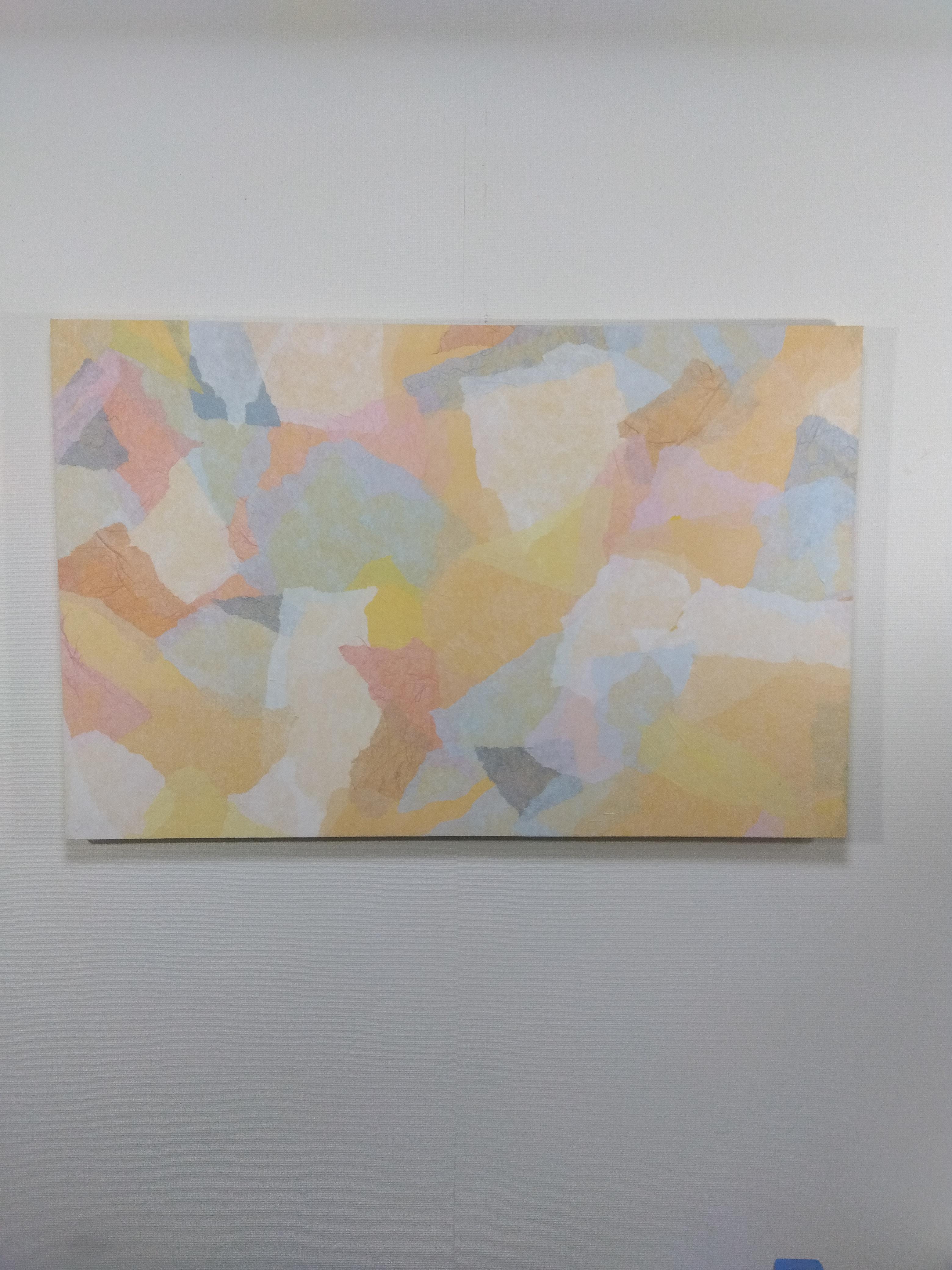 手染・創作和紙アートパネル　ちぎり貼り　平染め