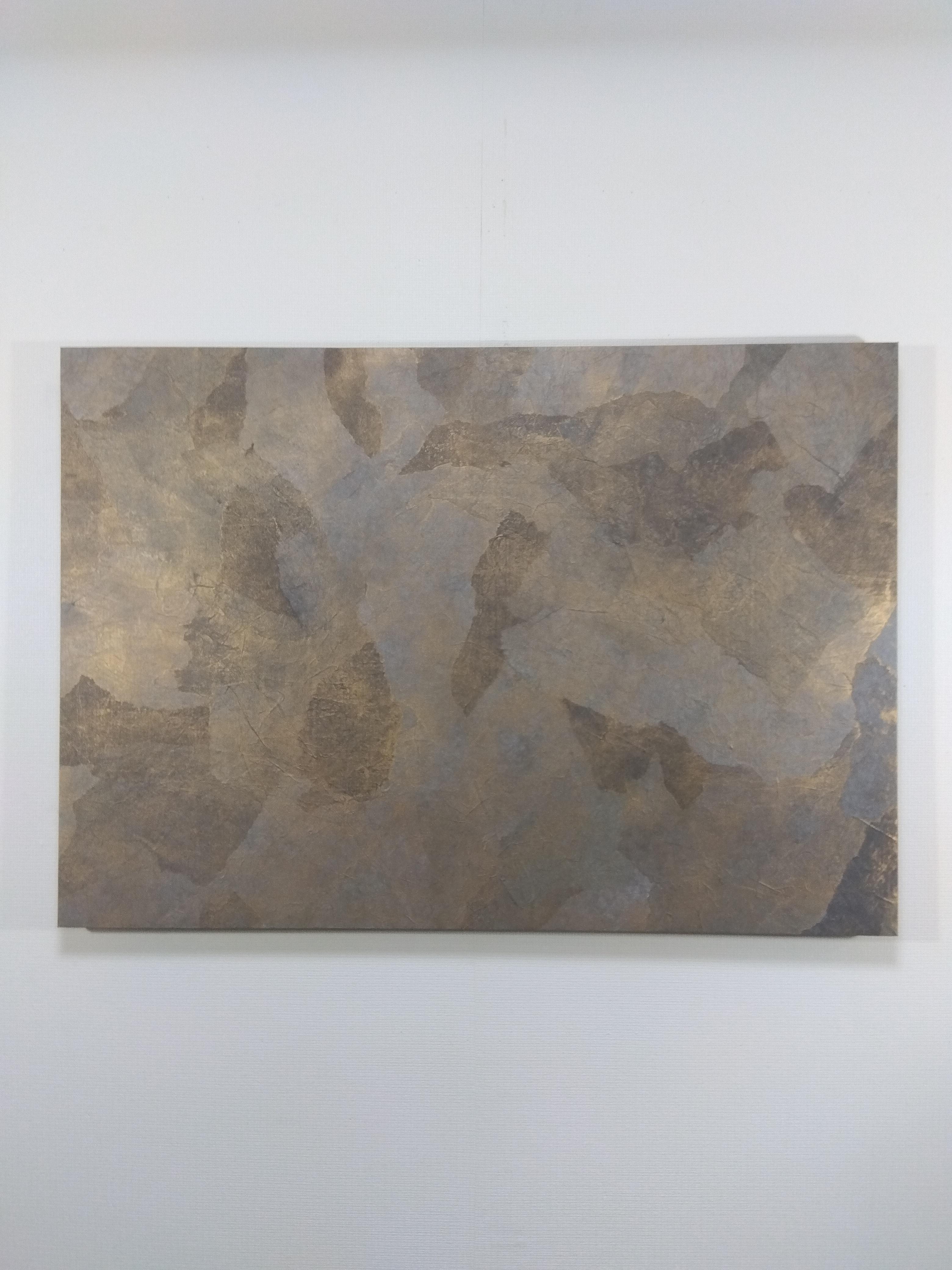 手染・創作和紙アートパネル　ちぎり貼り　墨染